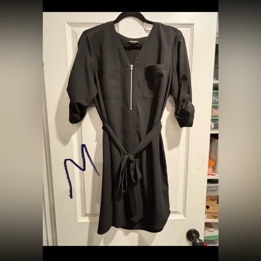 Express Dark Gray Long Sleeve Dress
